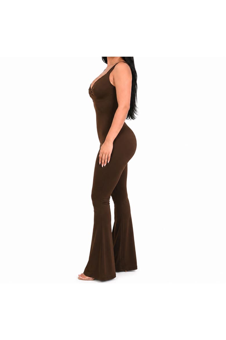 X Yahaira Heart Shaped Cut Out  Sculpt Jumpsuit, Alternate, color, Brown