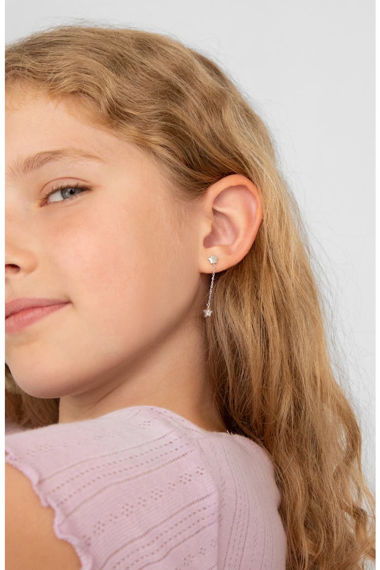 Dancing Star Girl Earrings, Alternate, color, Silver