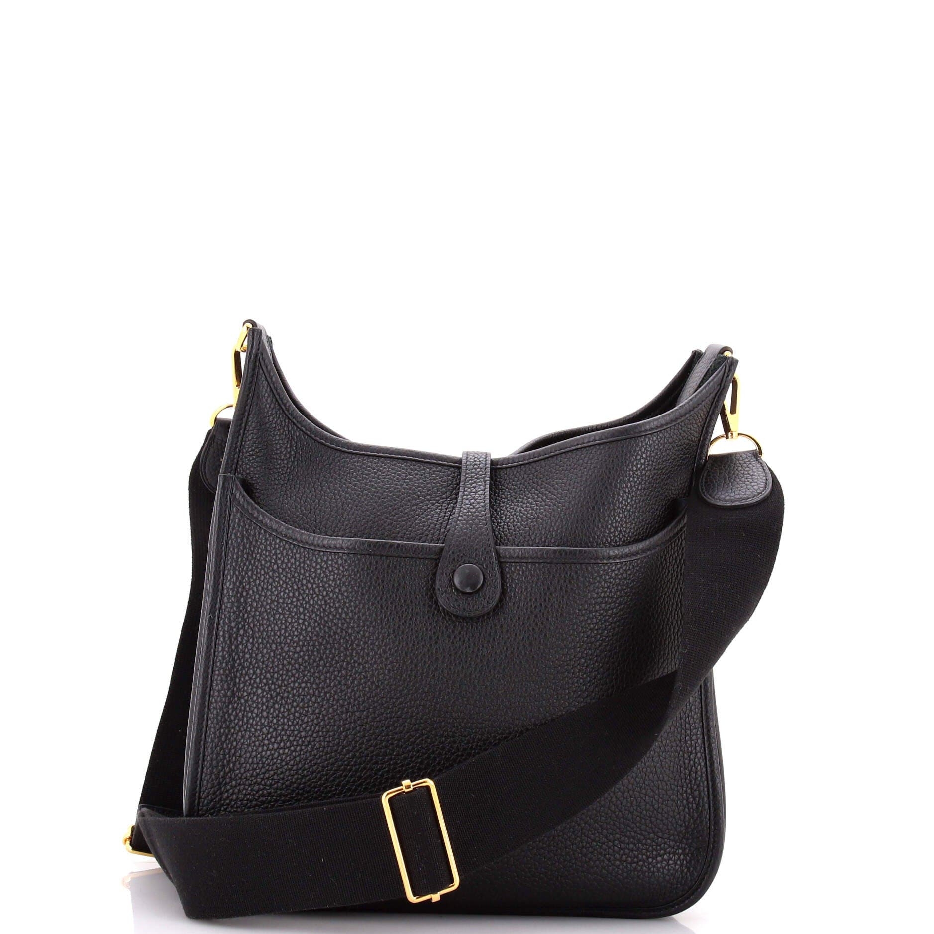 Pre-Owned Hermes Evelyne Bag Gen III Clemence PM, Alternate, color, Noir