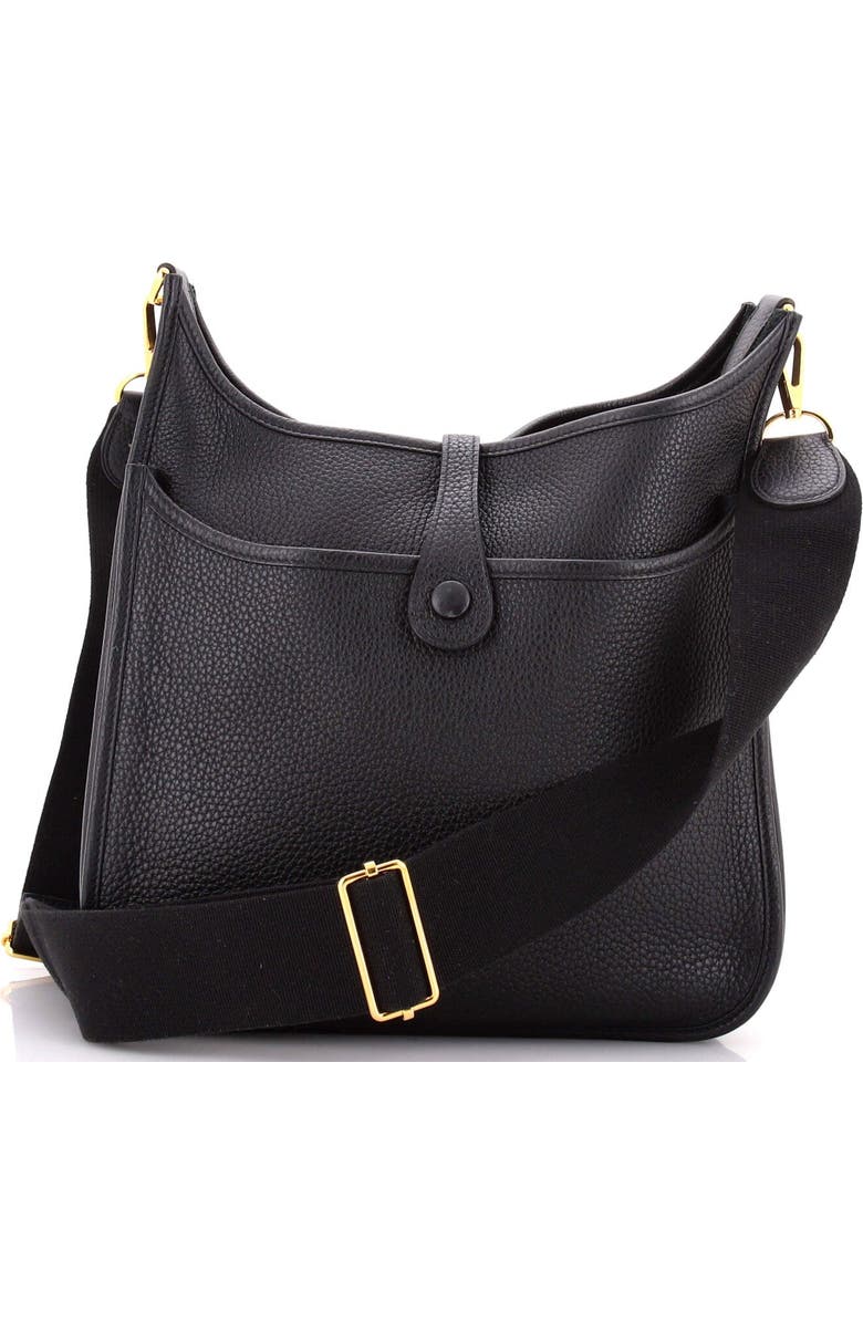 Pre-Owned Hermes Evelyne Bag Gen III Clemence PM, Alternate, color, Noir