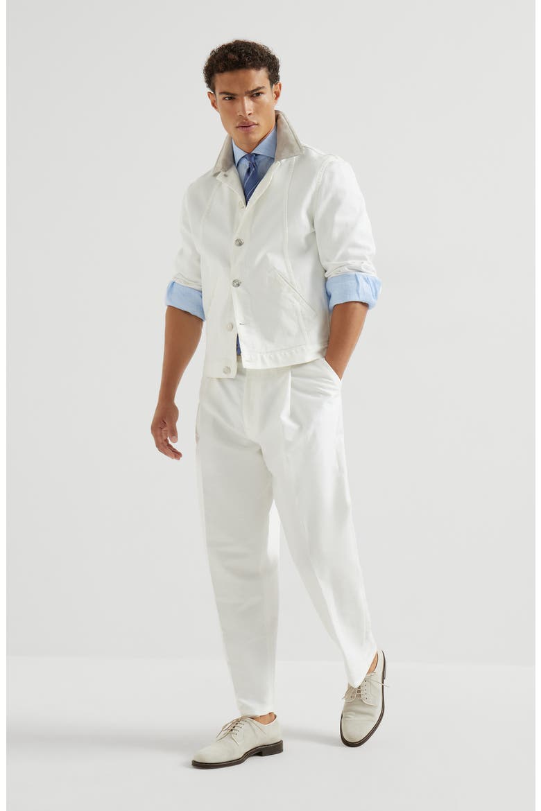 Cotton and linen trousers, Alternate, color, Snow