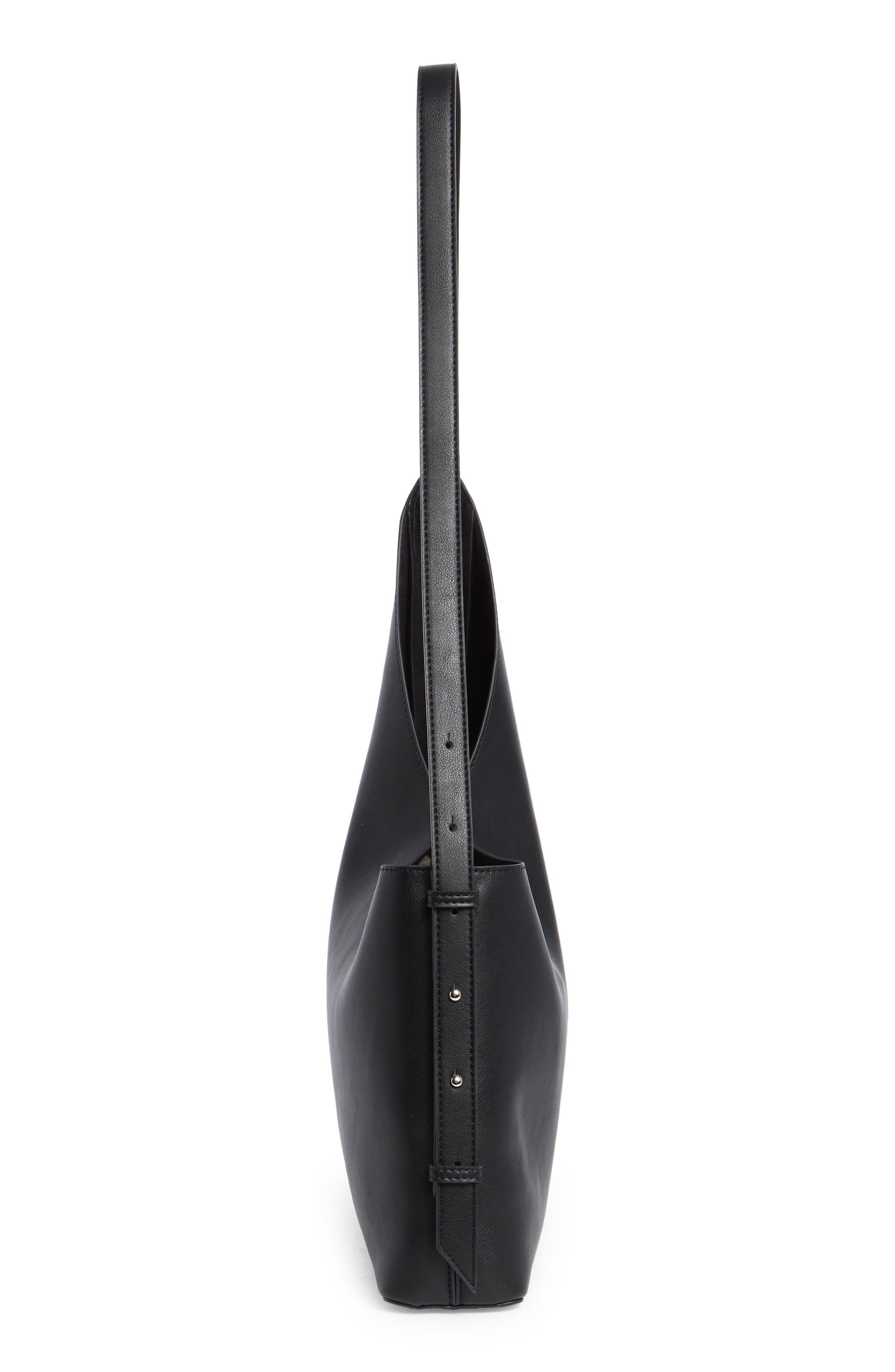 BCBG Asymmetric Hobo Bag, Alternate, color, Black