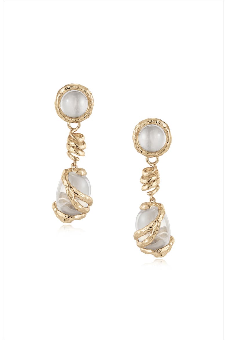 Aeolian Whispers Dangle Earrings, Main, color, Gold & Crystal Clear