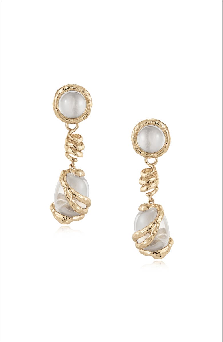 RC RETRO CHIC Aeolian Whispers Dangle Earrings, Main, color, Gold & Crystal Clear