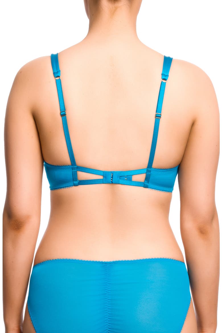 Esther Eyelash Lace & Satin Underwire Bra, Alternate, color, JEWEL BLUE