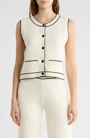 ELIE ELIE TAHARI Button-Up Sweater Vest