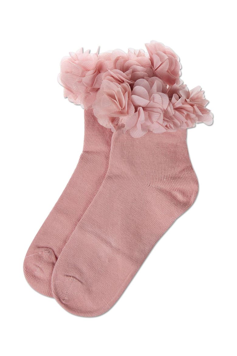 Floral Halo Anklet Socks, Alternate, color, Blush Pink