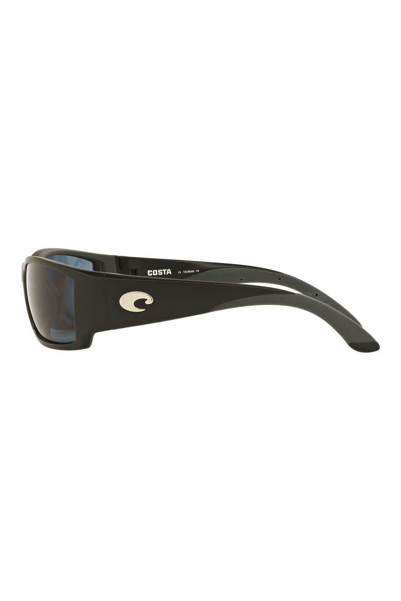 61mm Polarized Rectangular Sunglasses, Alternate, color, MATTE BLACK