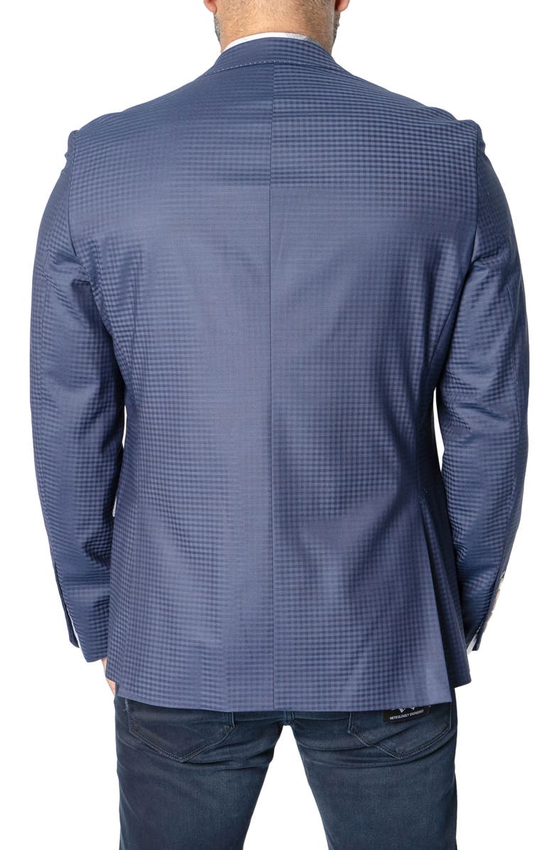 Maceoo Socrates Check Stretch Wool Blend Blazer, Alternate, color, Blue