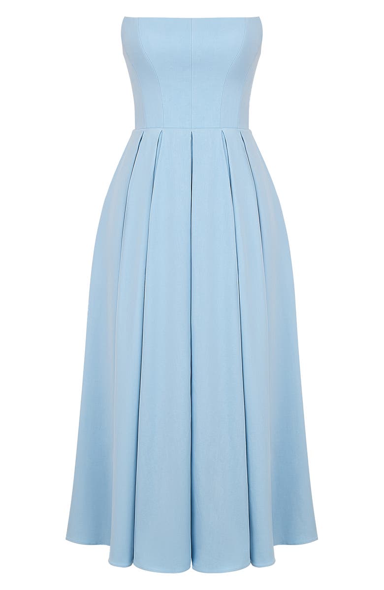 HOUSE OF CB Audrey Strapless Fit & Flare Dress, Alternate, color, Cinderella Blue