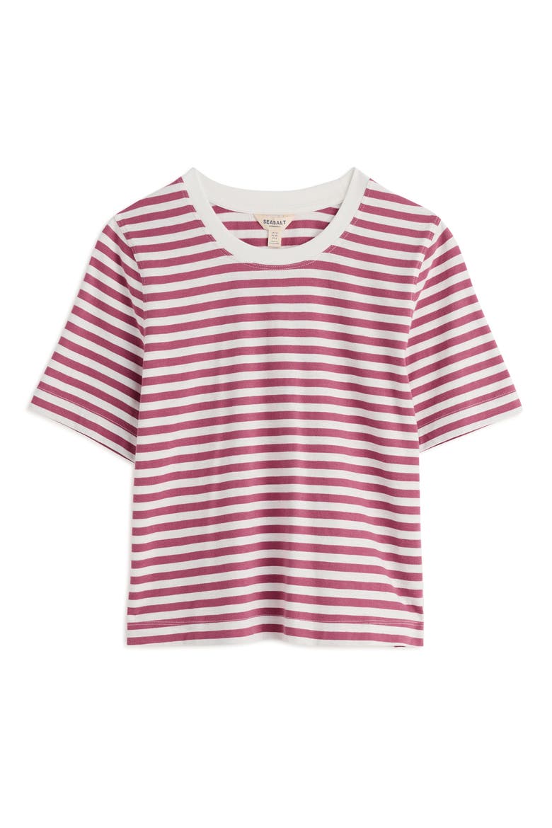 Copseland Striped Organic Cotton T-Shirt, Alternate, color, MINI CORNISH CHALK ROSA