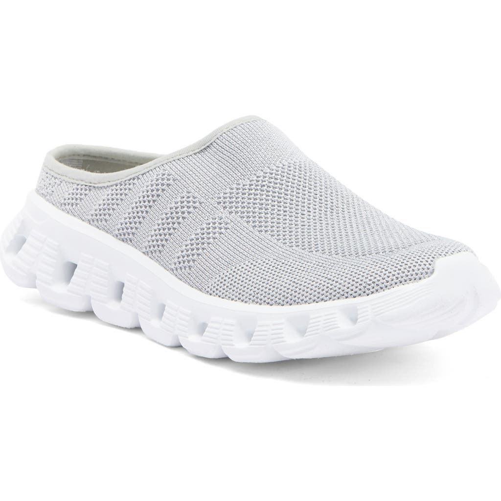 Jslides Knit Mule In Silver