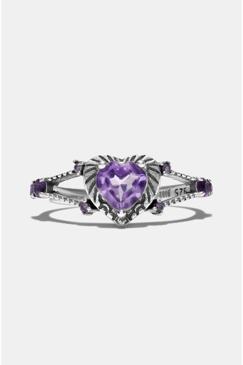 Devotion Sterling Silver Amethyst Ring, Alternate, color, Silver