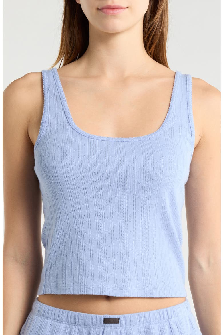 Pointelle Scoop Neck Sleep Tank, Alternate, color, BLUEBELL BLOOM