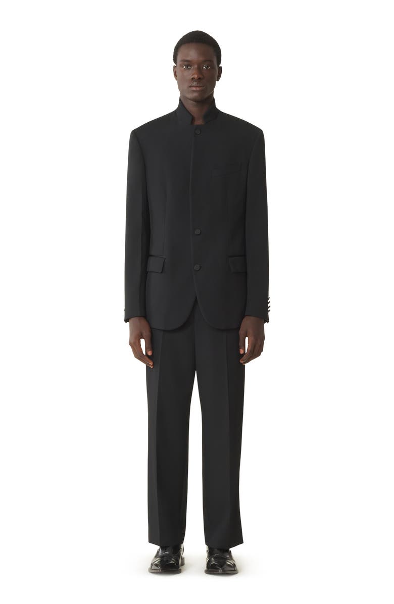 Lanvin Black Wool Jacket With Stand-Up Collar, Main, color, Black