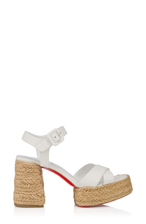 Christian Louboutin Calakala Espadrille Platform Sandal In White