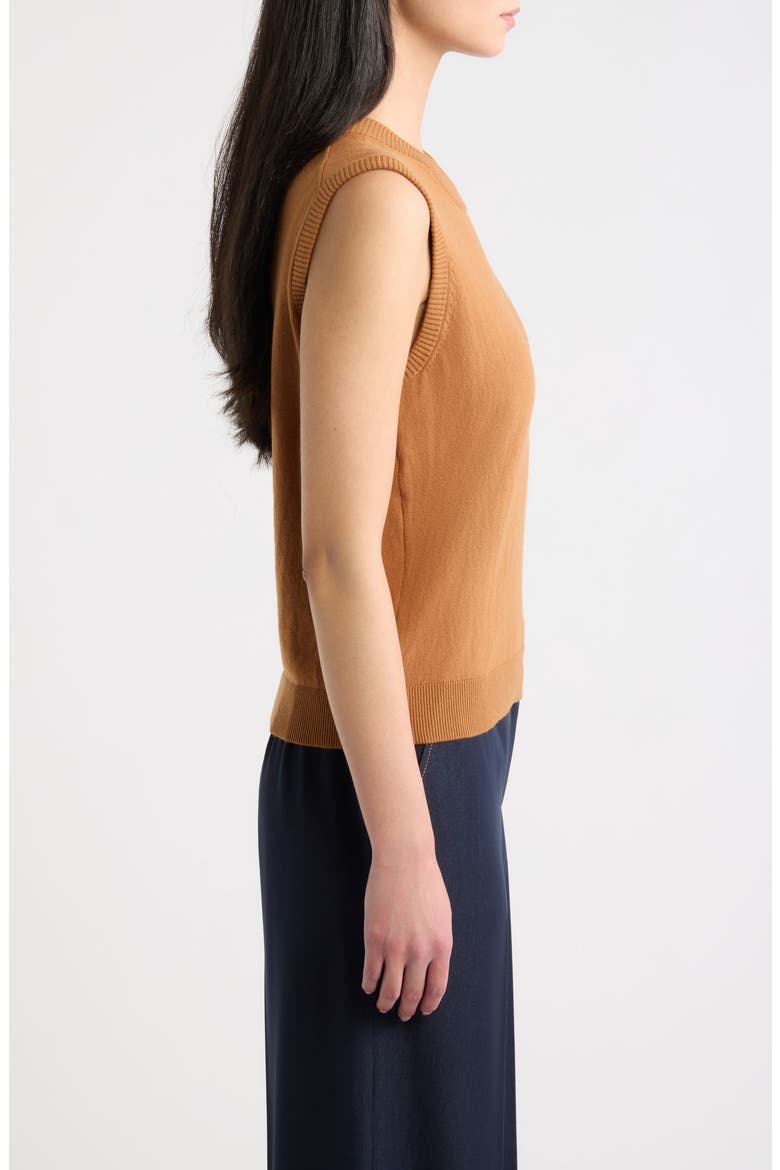 Cotton Blend Sweater Vest, Alternate, color, TOFFEE