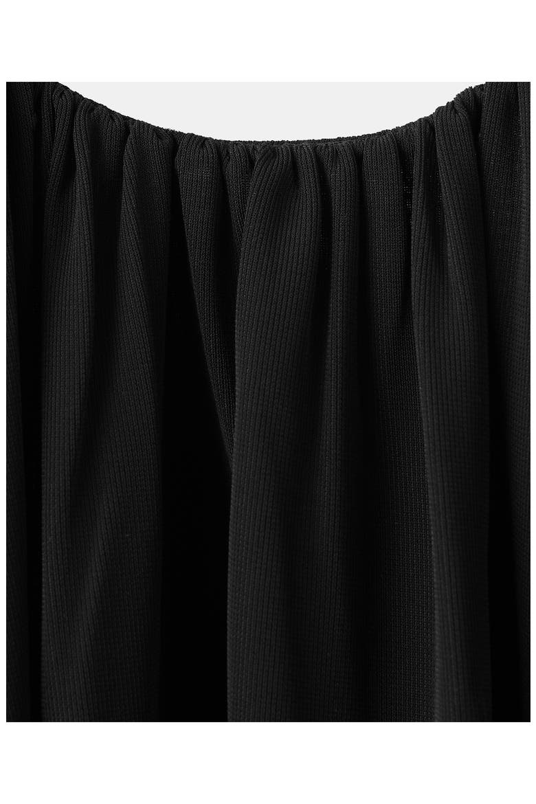 Balloon Effect Halter Bodysuit, Alternate, color, BLACK