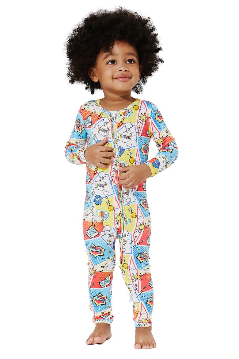 Baby Comic Hero Convertible Footie, Alternate, color, RED