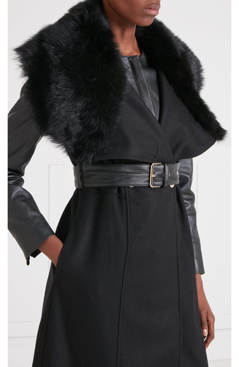 Temperley London Sovereign Coat, Alternate, color, Black