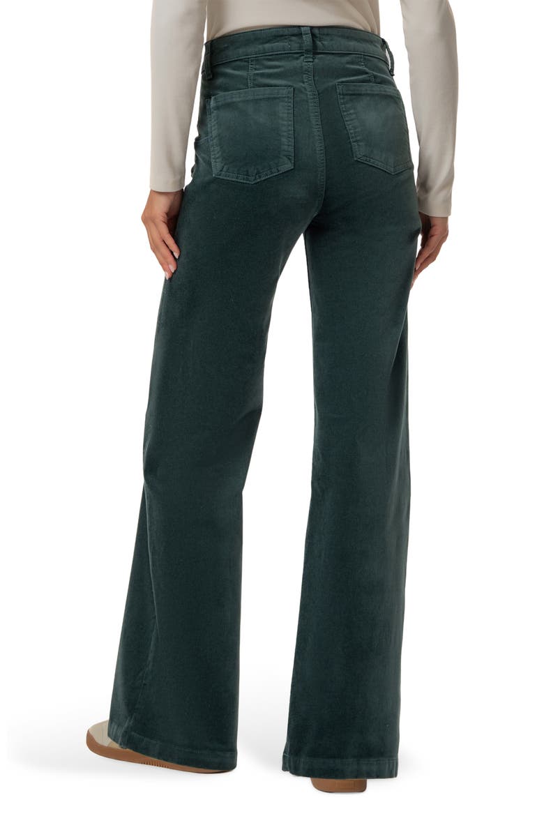 Maya High Waist Wide Leg Velveteen Pants, Alternate, color, TEAL