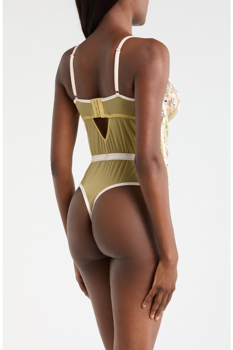 Sequin Embroidered Underwire Bodysuit, Alternate, color, CHAMPAGNE SPARKLE