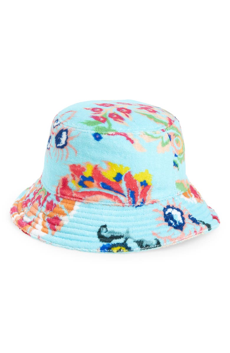 Etro Floral French Terry Bucket Hat, Main, color,