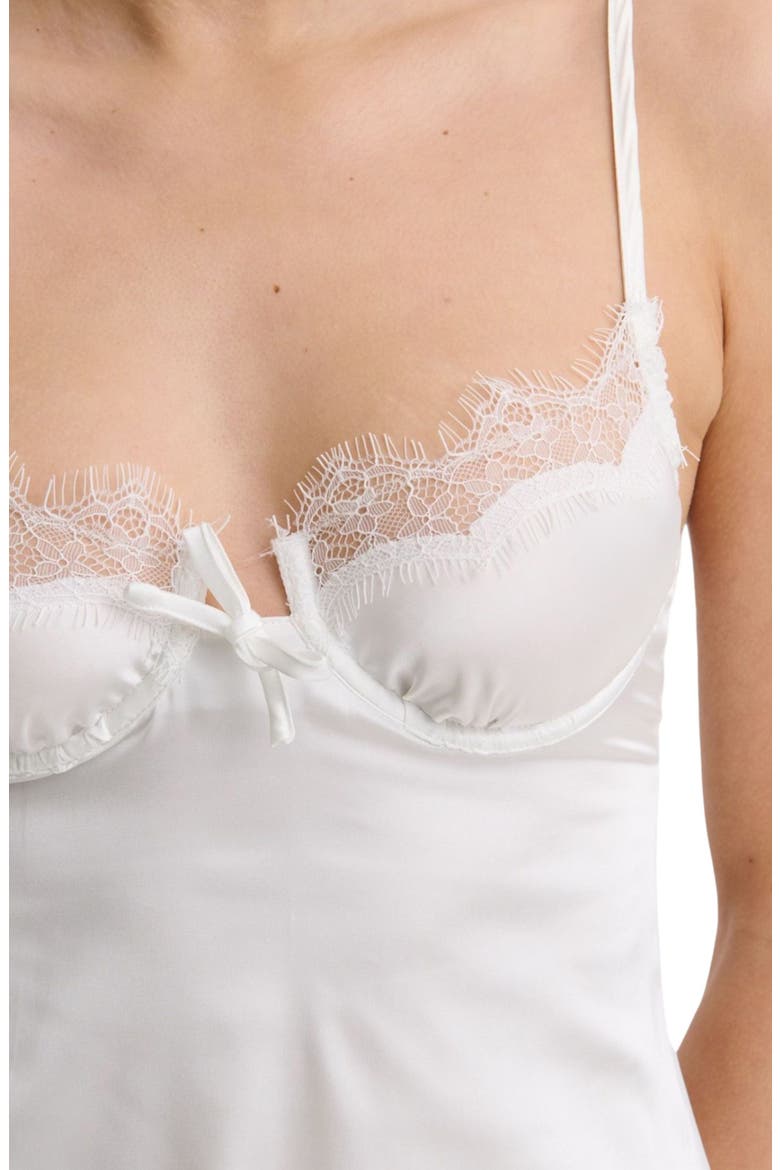 Sorrento Lace Trim Underwire Slip Chemise, Alternate, color, IVORY