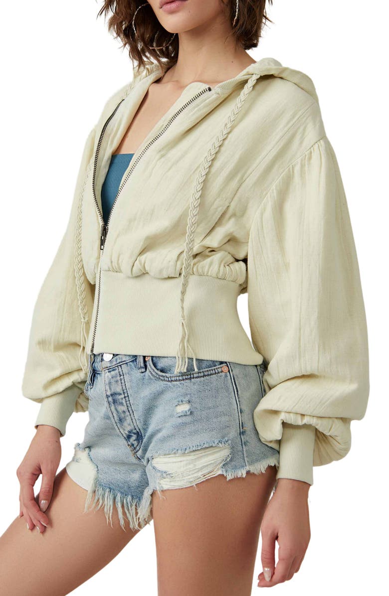 Free People Hannah Hooded Beach Bomber Jacket, Alternate, color, 