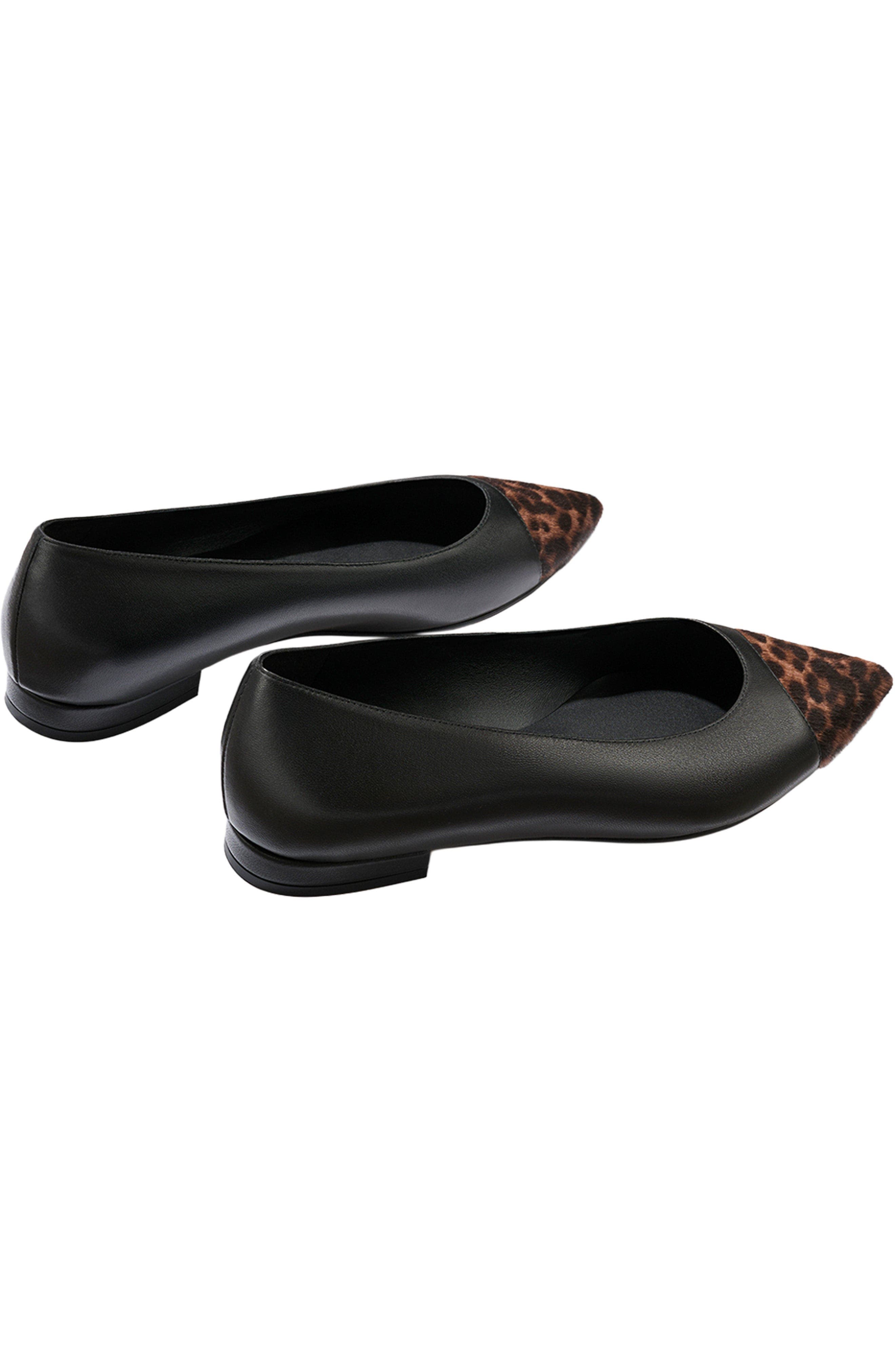 The Alba Flats, Alternate, color, Black Nappa Leopard Haircalf