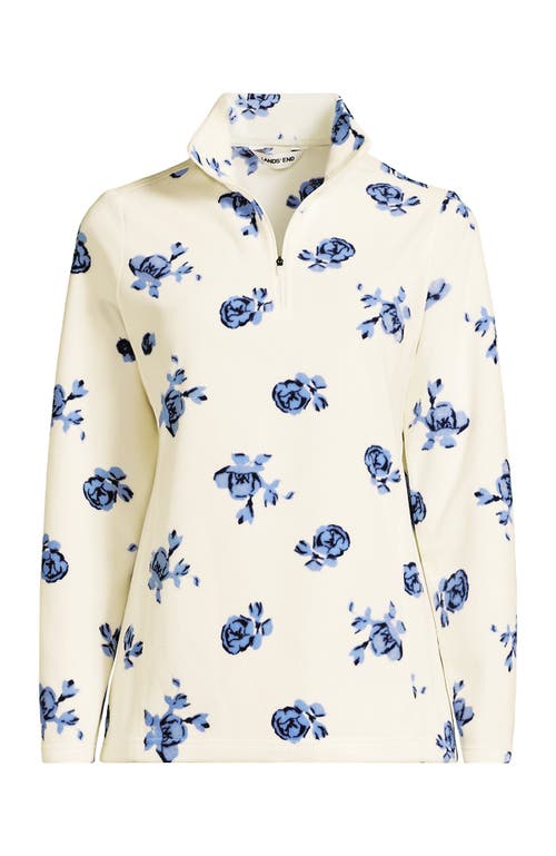 Lands' End Anyweather Fleece Quarter Zip Pullover In White