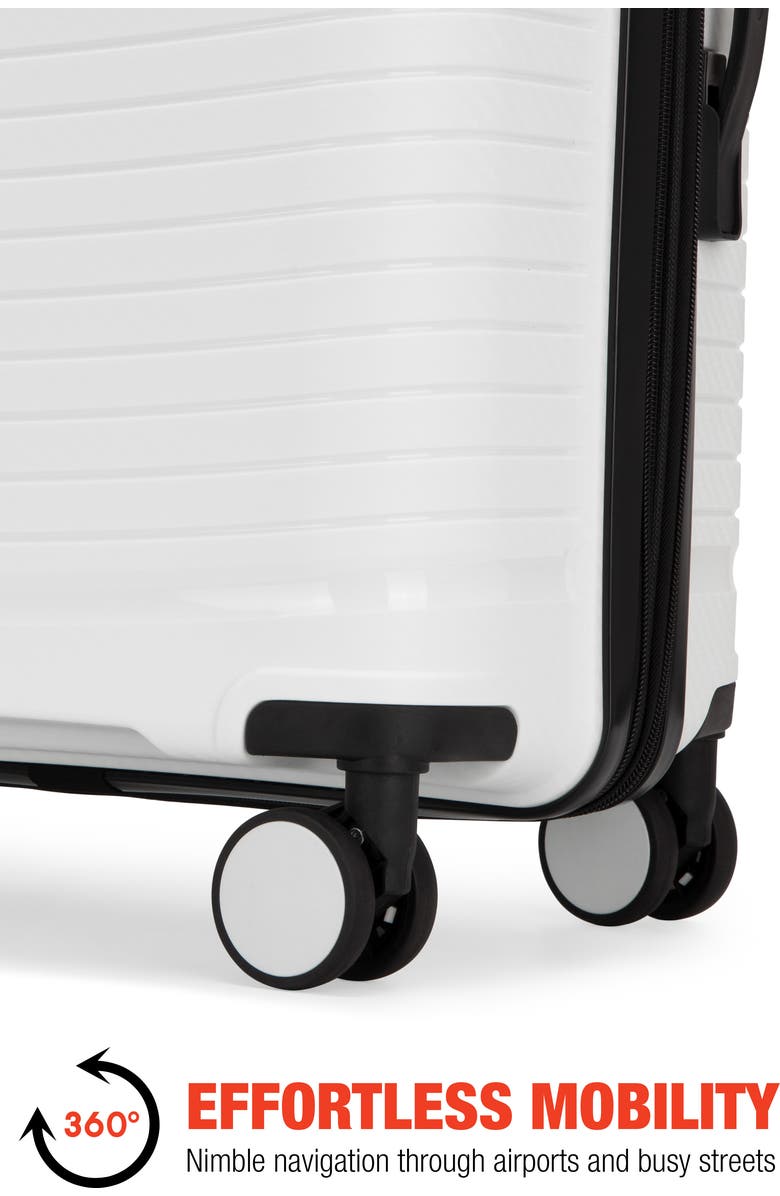 Bobcat Trencher 3 Piece Expandable Spinner Luggage Set with TSA Lock, Alternate, color, White