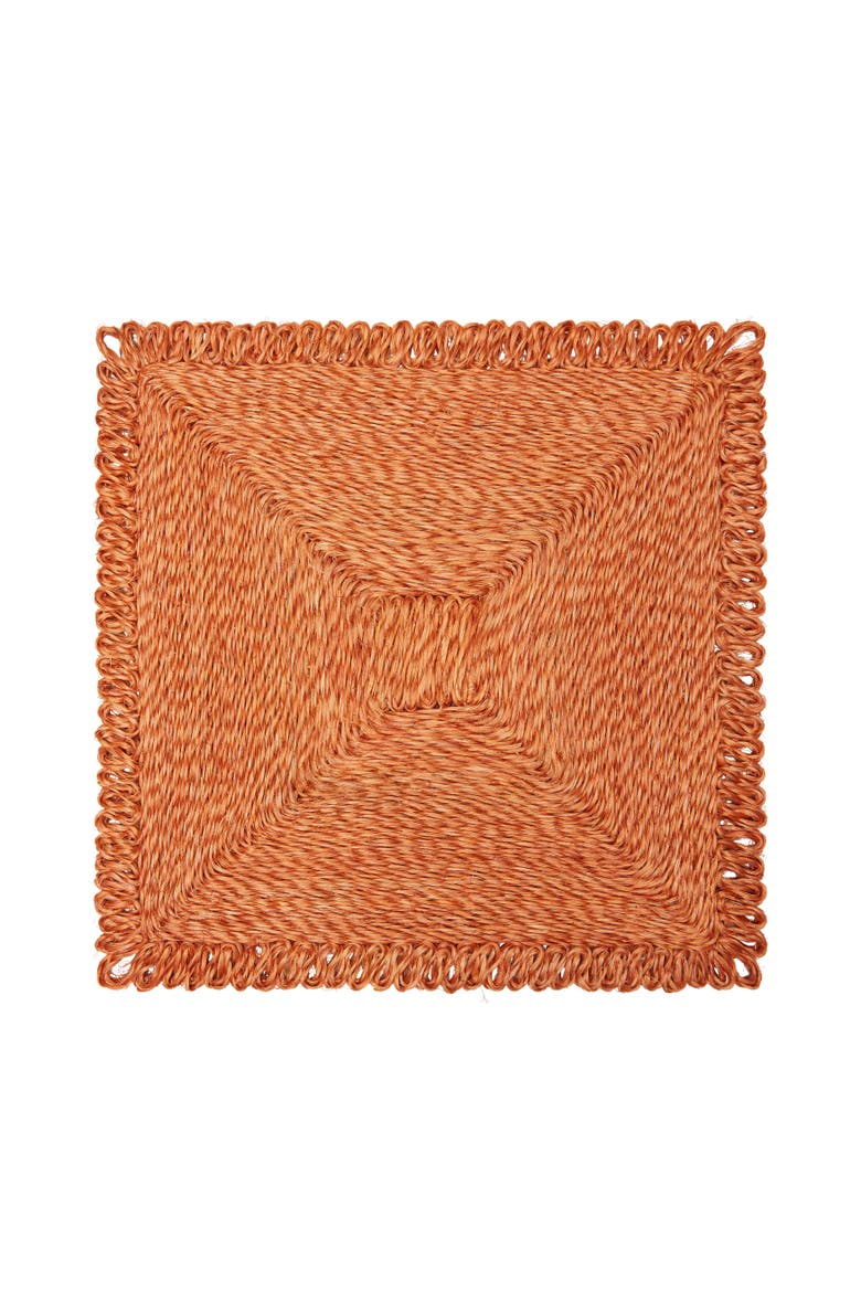 Loopy Square Place Mat - Set of 4, Main, color, Clementine 14"