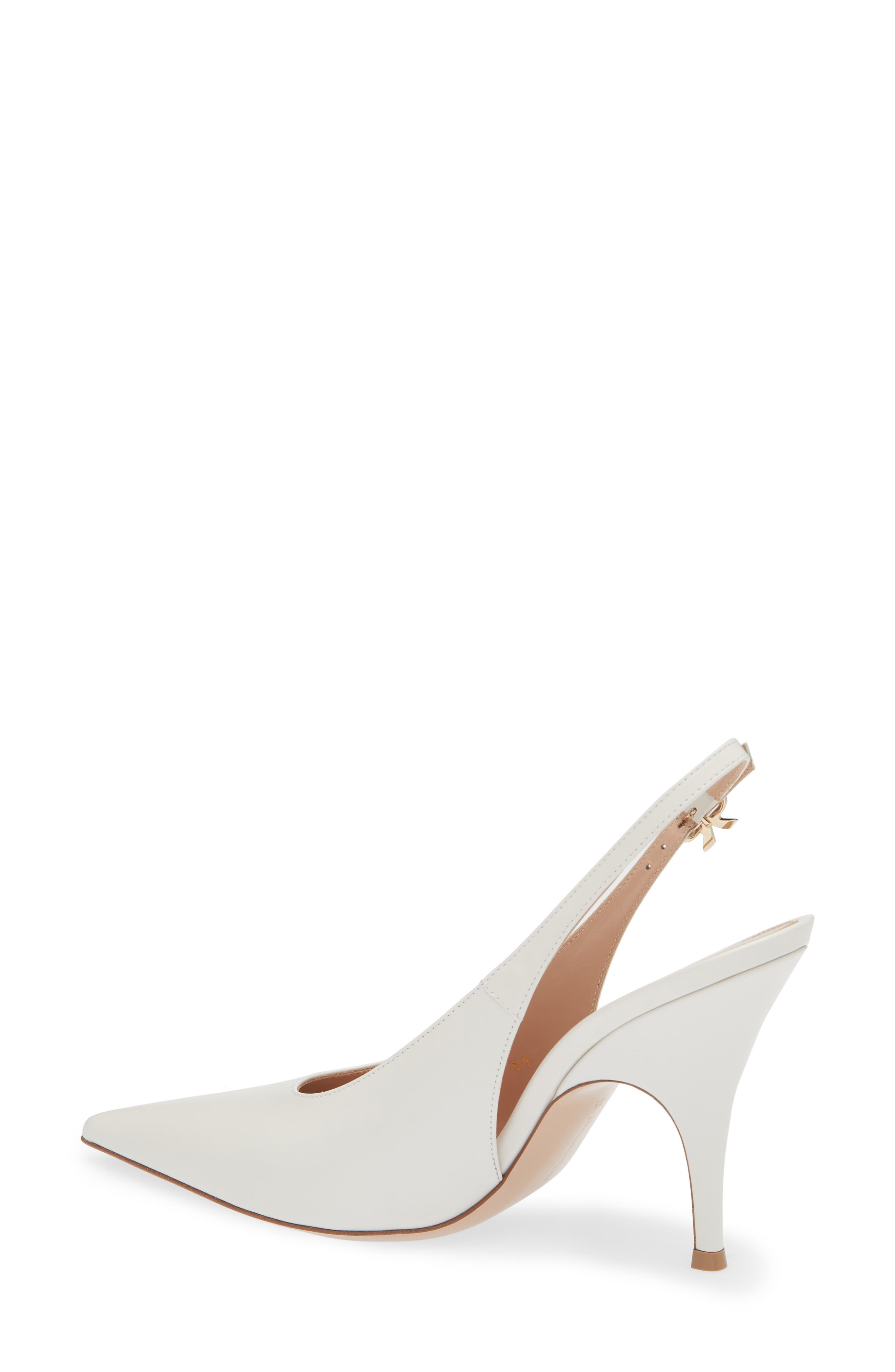 Gianvito Rossi Pointed Toe Slingback Pump, Alternate, color, Offwhite