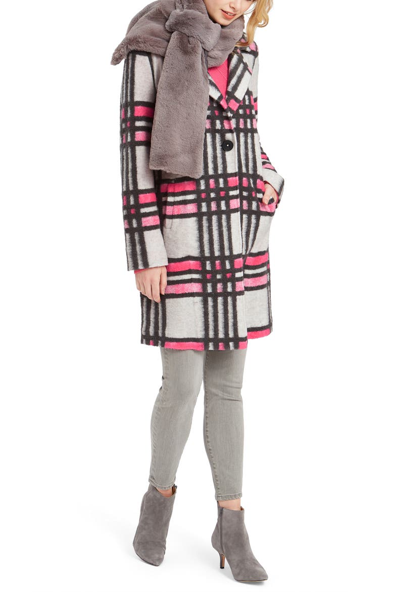 Check Pop Coat, Alternate, color, PINK MULTI