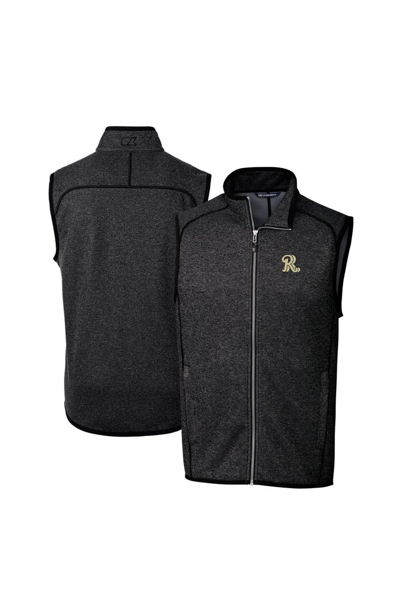 Cutter & Buck Men's Cutter & Buck Heather Charcoal Frisco RoughRiders Mainsail Sweater-Knit Full-Zip Vest, Alternate, color, 