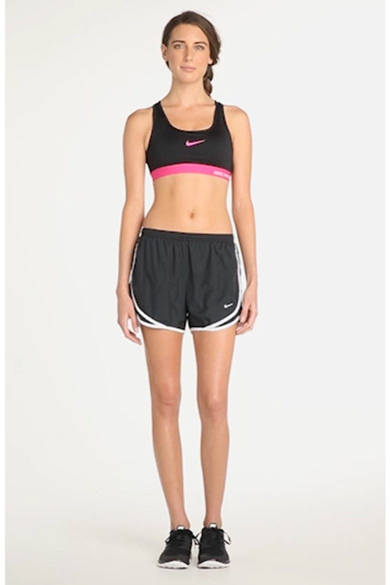 'Tempo' Track Shorts, Alternate, color, SOLID BLACK/ WHITE