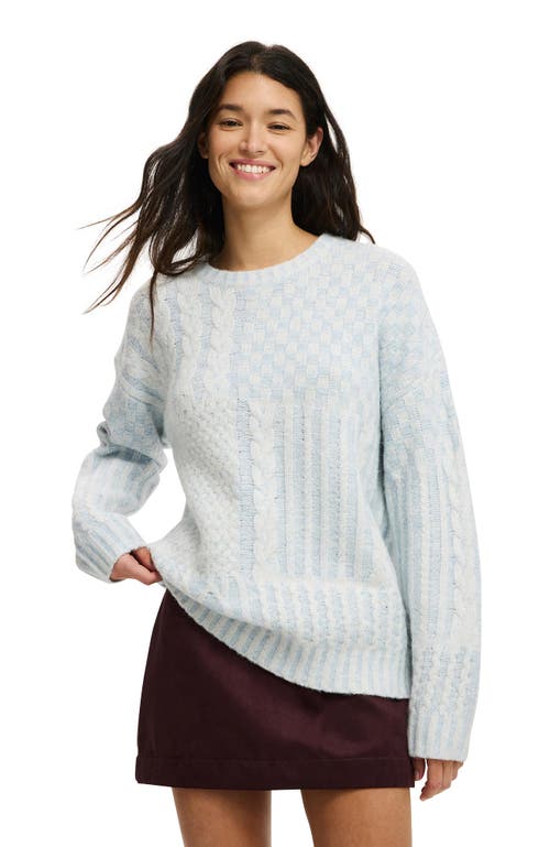 Cotton On Luxe Crew Sweater In Blue