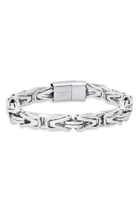 Men's Stainless Steel Byzantine Chain Bracelet