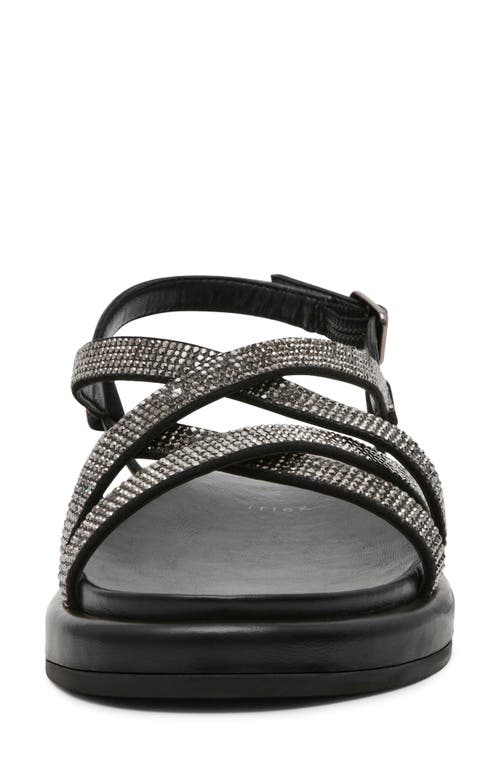 Anne Klein Esmeralda Strappy Sandal In Black Microsuede
