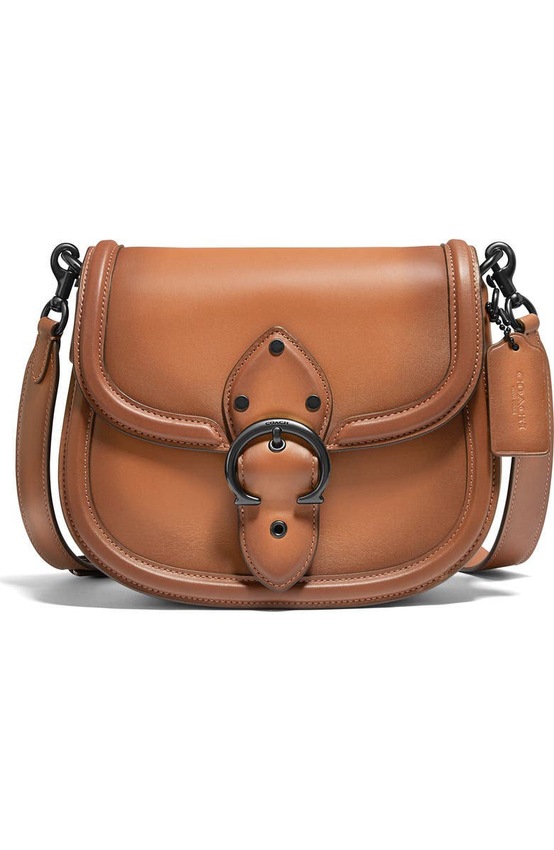 COACH Beat Leather Saddle Bag, Main, color,