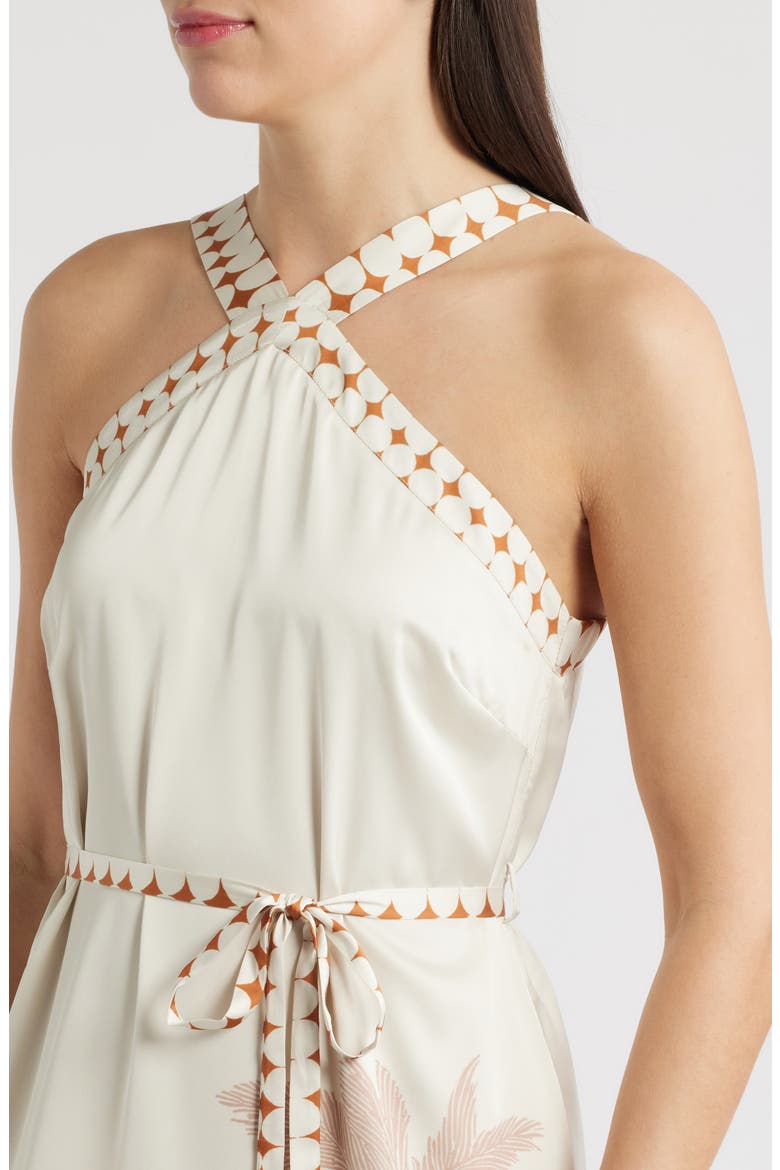 Pricella Botanical Halter Neck Midi Dress, Alternate, color, CREAM MULTI