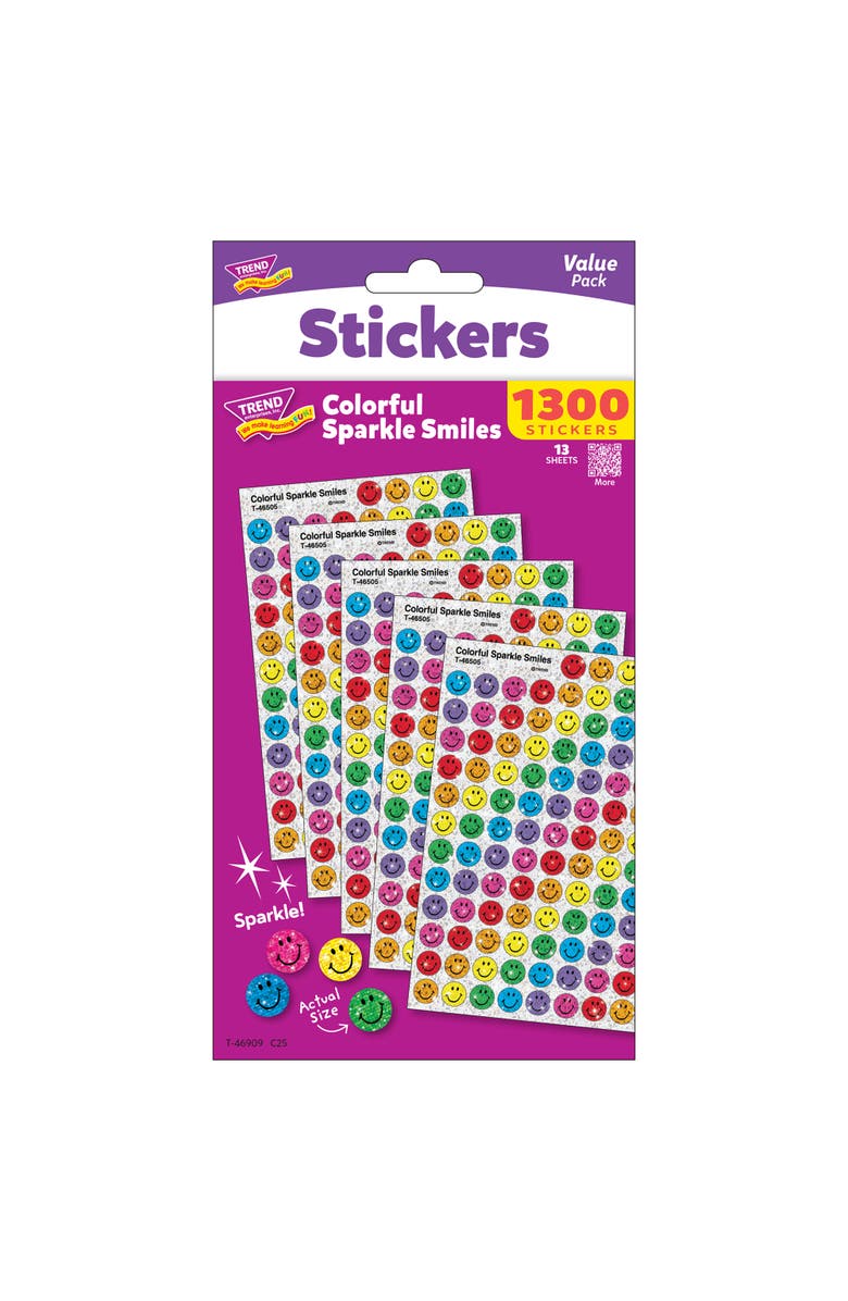 TREND SuperSpots Sparkle Smiles, 1300ct Sticker Pack, Main, color, 