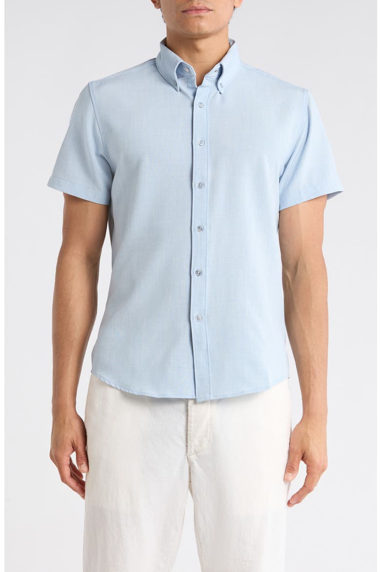 Short Sleeve Button-Down Shirt, Main, color, LIGHT BLUE