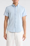 DENIM AND FLOWER Short Sleeve Button-Down Shirt