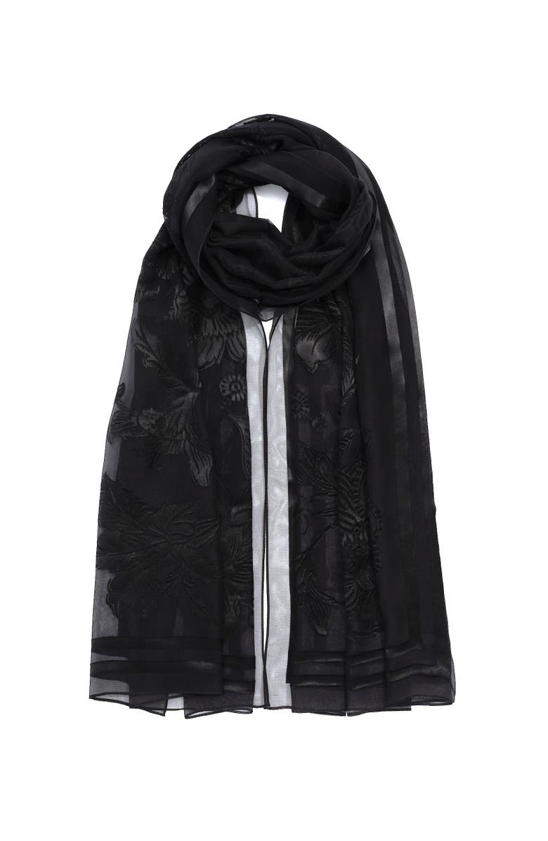 Echo Sunkissed Silhouette Occasion Wrap, Alternate, color, Black