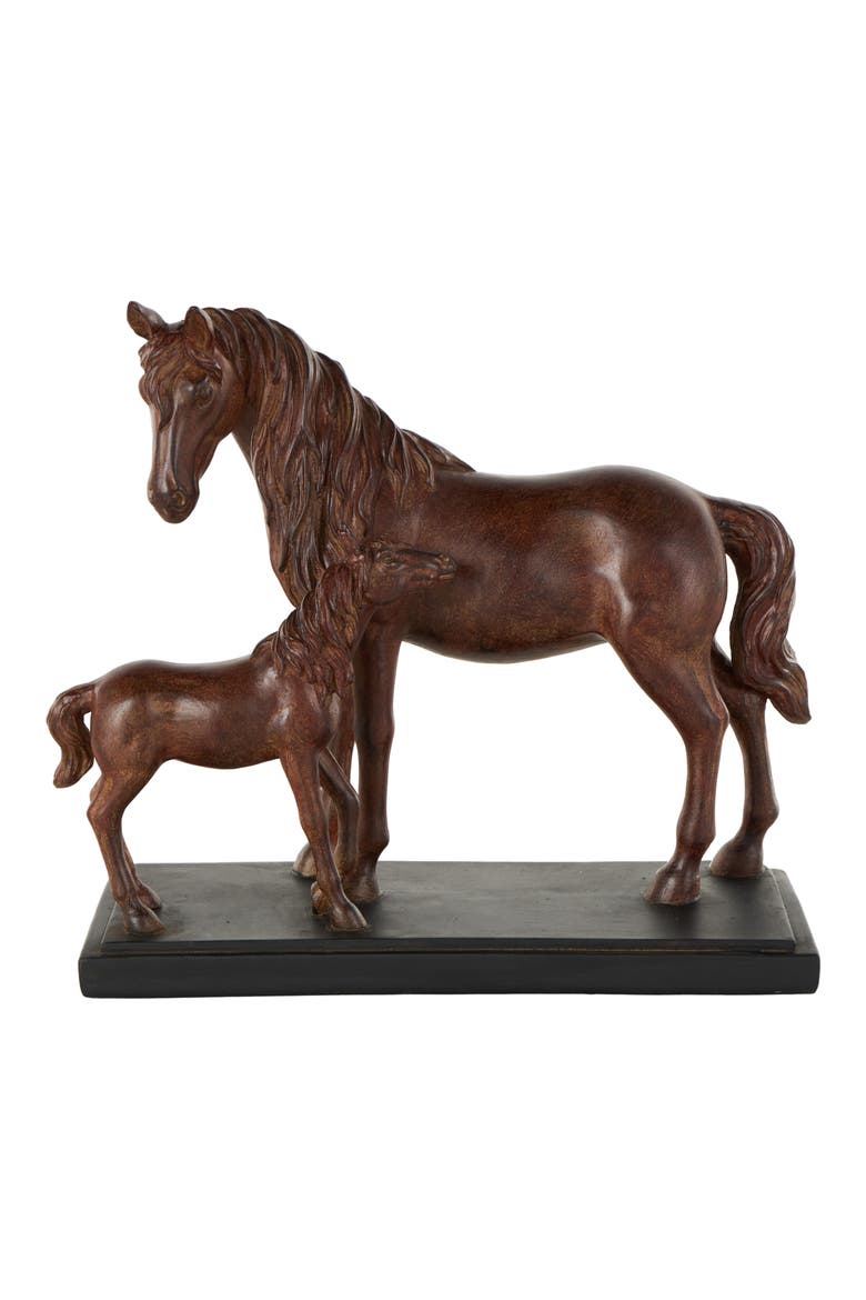 Horse and Foal Sculpture, Alternate, color, BROWN MULTI