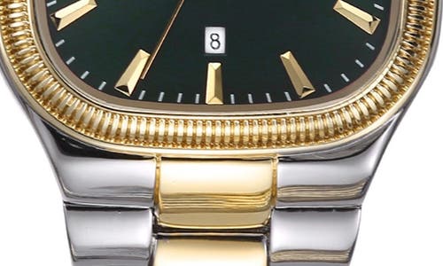 Geoffrey Beene Textured Bezel Diamond Bracelet Watch, 41mm In Silver