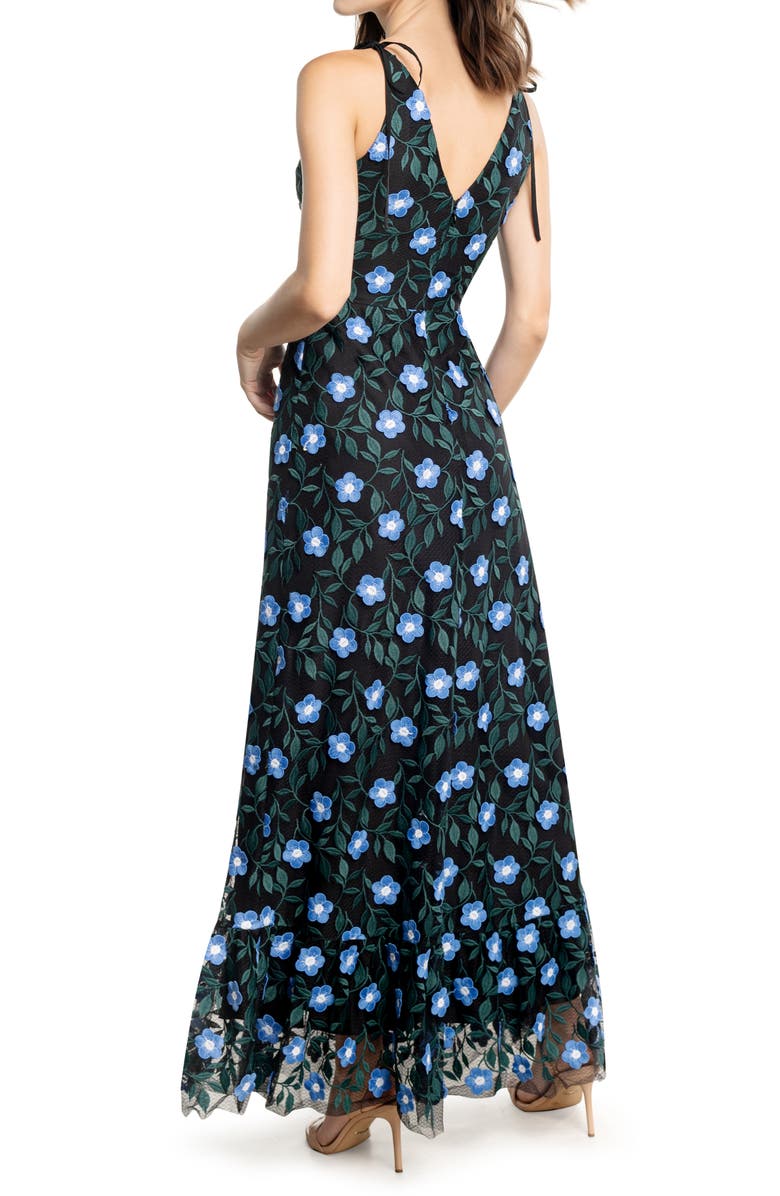 Dress the Population Sunny Embroidered Floral Fit & Flare Gown, Alternate, color, 