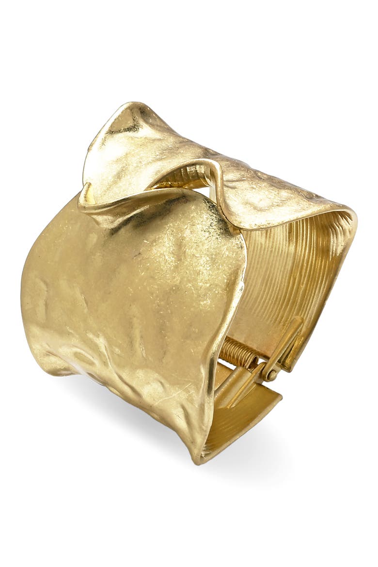 Sonia Hammered Hinged Bracelet, Alternate, color, GOLD